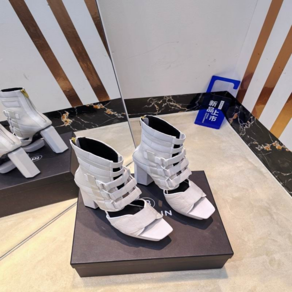 Balmain Platform Multi Strap Design Boots With Buckle Closures In 2 Colors