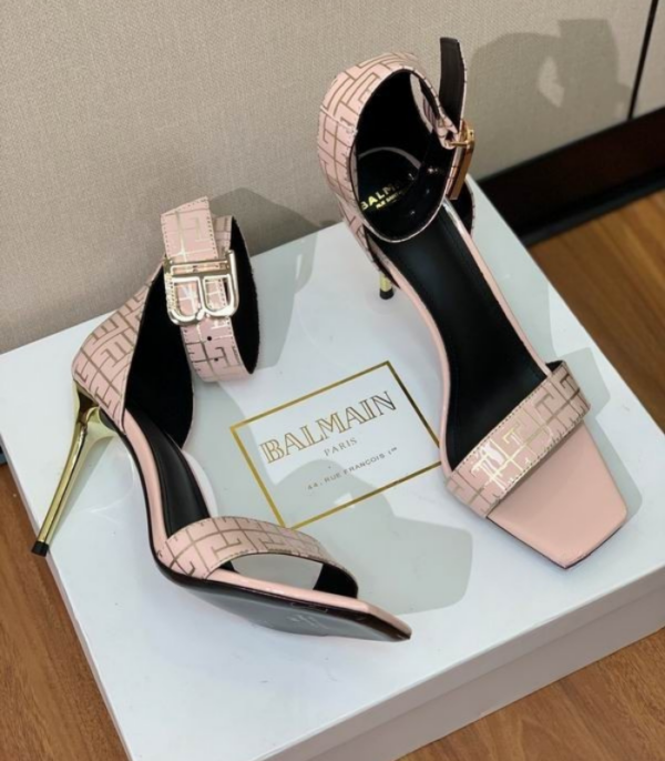 Balmain Women's Heels With Monogram Front Strap In Multiple Colors