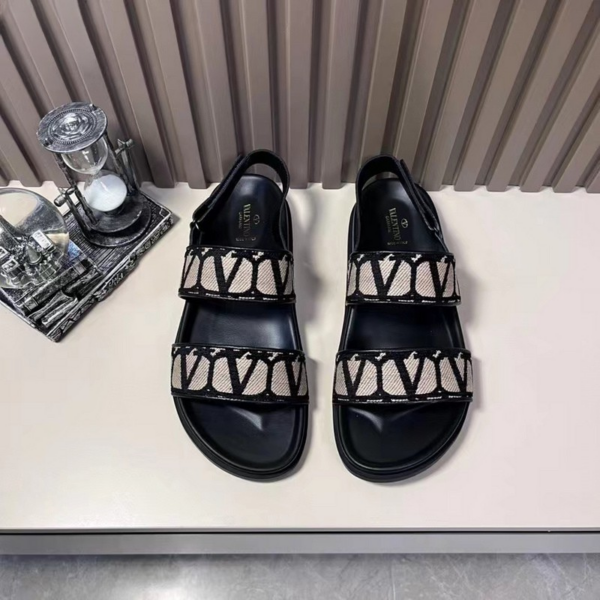 Valentino Garavani Toile Iconographe Double Trap Slingback Sandals