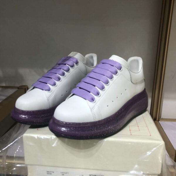 Alexander McQueen Women's Oversized Lavender Glitter Sole Sneakers