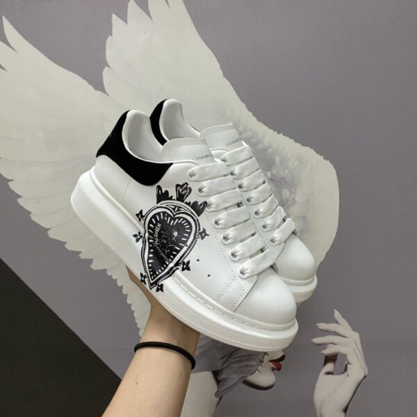 Alexander McQueen Oversized Leather Heart Logo Sneakers