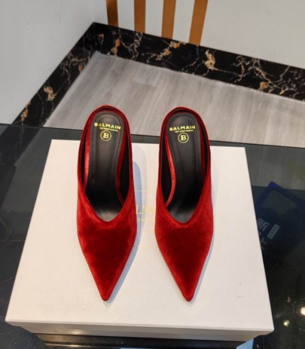 Balmain Pointed Toe Stiletto Heels With Branded Logo Insole In Multiple Colors