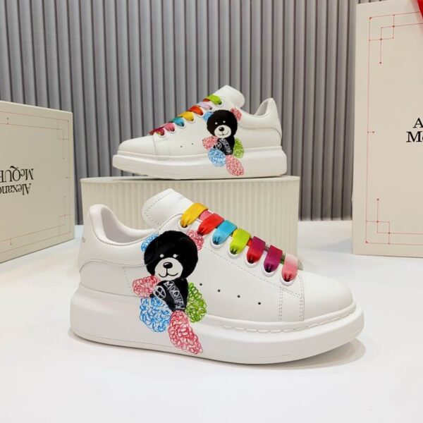 Alexander McQueen Oversized Floral Bear Rainbow Ribbon Sneakers