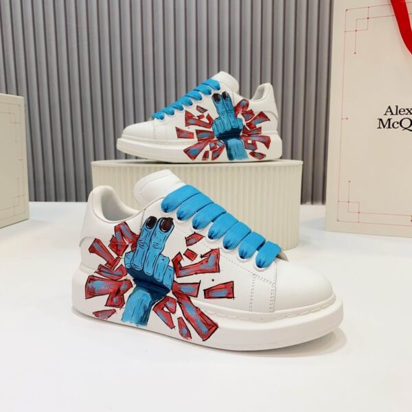 Alexander McQueen Oversized Hand Pop Art Graffiti Sneakers