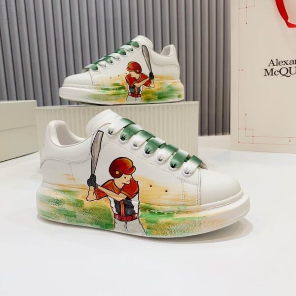 Alexander McQueen Oversized Baseball Player Graphic Print Sneakers