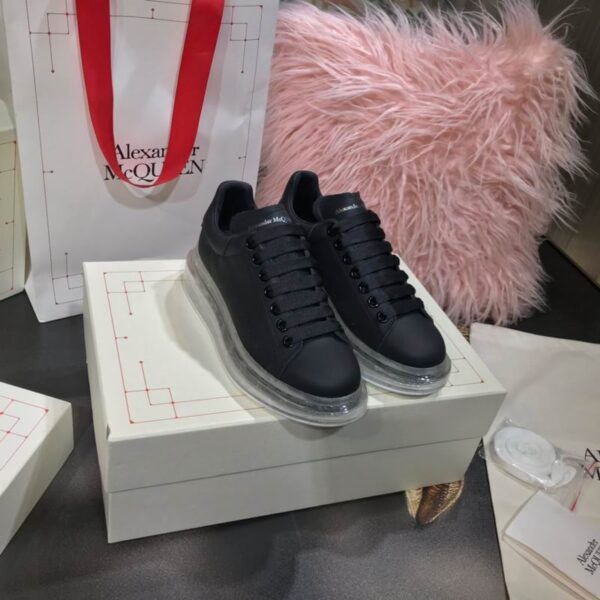 Alexander McQueen Black Oversized Transparent Sole Sneakers In 2 Colors