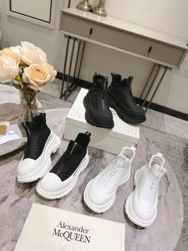 Alexander McQueen Women's Tread Slick Front Zip High Top Sneakers In Different Colors