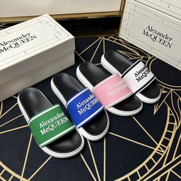 Alexander McQueen Women's Logo Pool Sliders In Different Colors