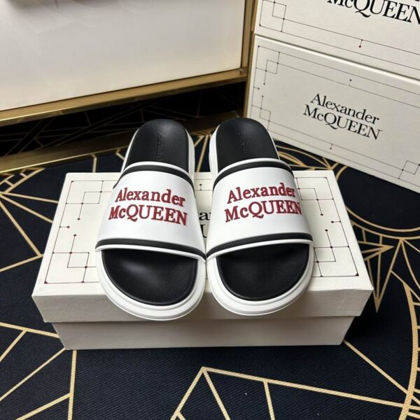 Alexander McQueen Logo Pool Sliders In 2 Colors