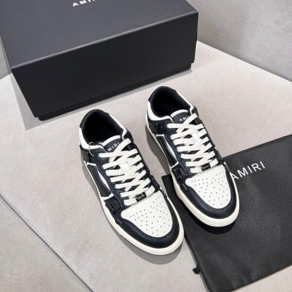 Amiri Women's White & Black Skel Low Top Bone Sneaker
