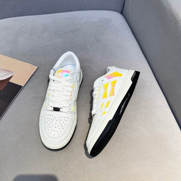 Amiri Skel Low Top Iridescent Pink Leather Sneakers