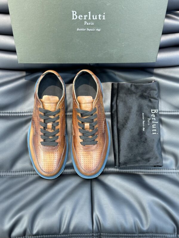 Berluti Playoff Scritto Embroidered Smooth Leather Sneakers In Multiple Colors