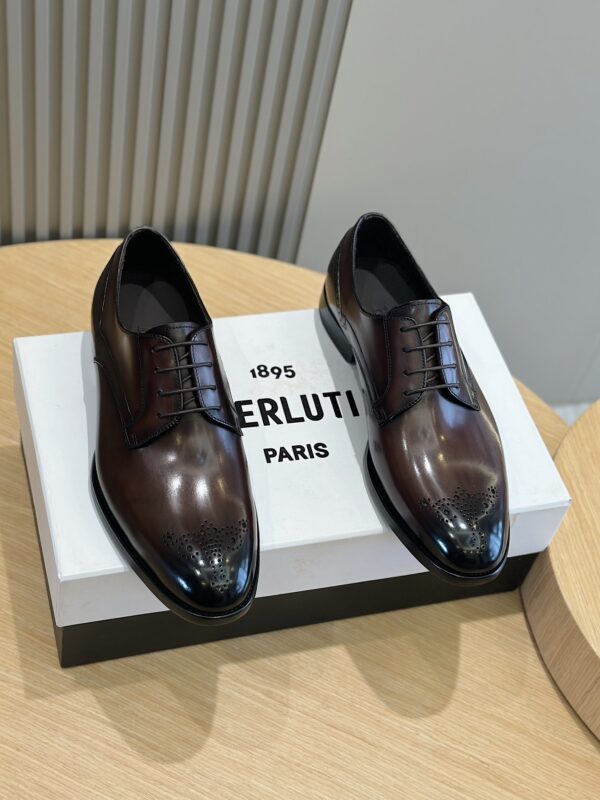 Berluti Galet Leather Medallion Oxford In 2 Colors