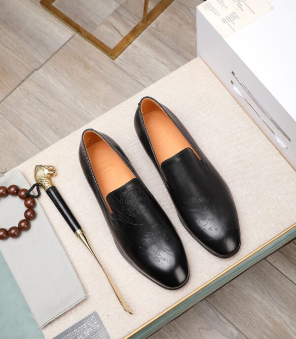 Berluti Lorenzo Scritto Leather Loafers In 2 Colors