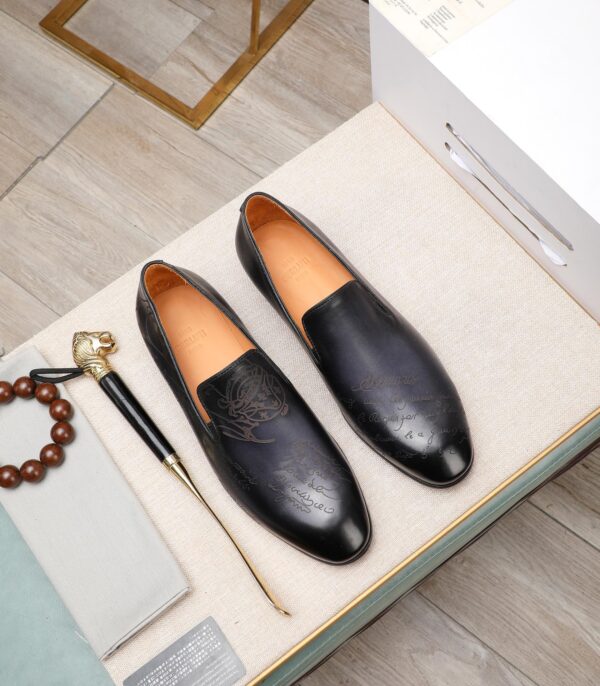 Berluti Lorenzo Scritto Leather Loafers