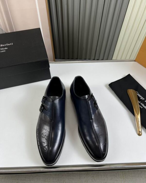 Berluti Neo Parade Dual Buckle Calligraphy Panel Dress Shoes