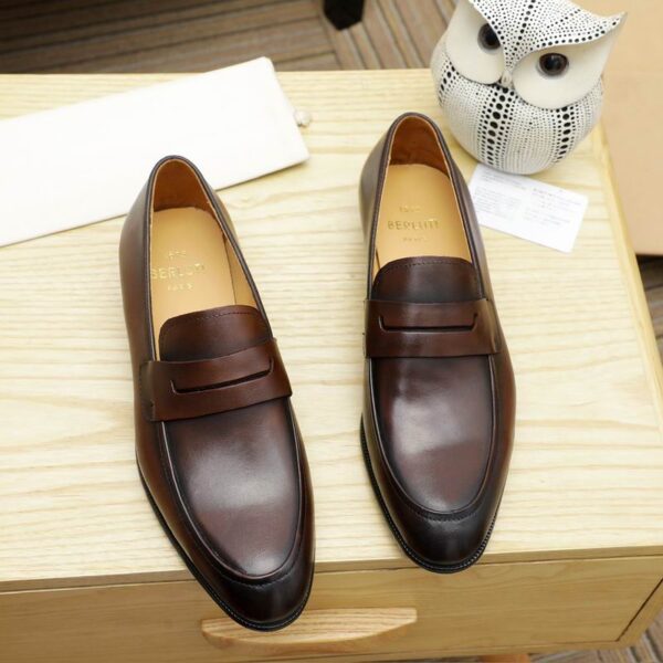 Berluti Brown Lorenzo Venezia Leather Penny Loafers