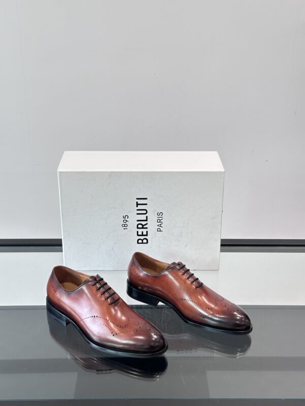 Berluti Galet Leather Brogue Oxford Dress Shoes In Different Colors