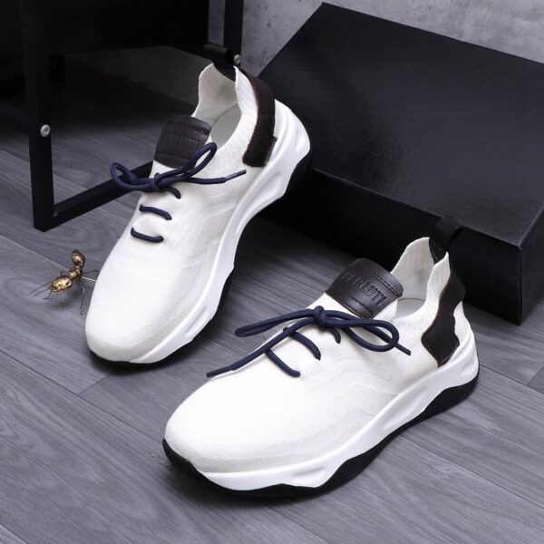 Berluti White Shadow Technical Knit Low Top Sneakers