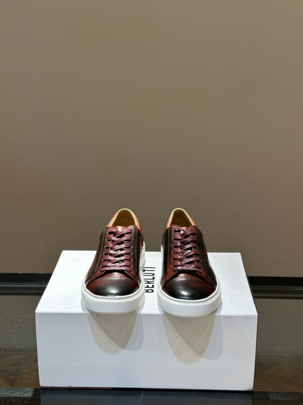 Berluti Playtime Scritto Burnished Leather Low Top Sneakers In Different Colors