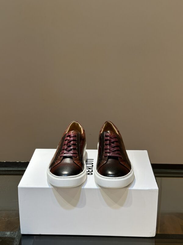Berluti Playtime Scritto Burnished Leather Low Top Sneaker In 2 Colors
