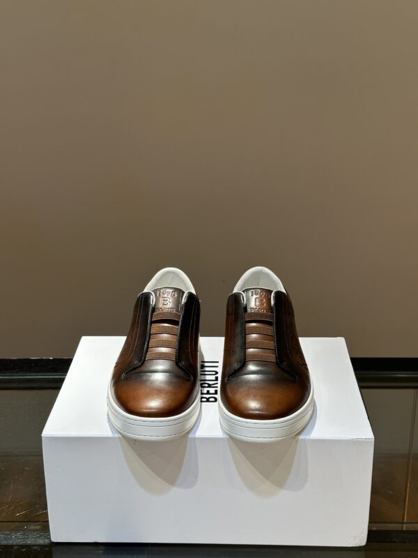 Berluti Playtime Elastic Band Leather Slip On Sneakers In Different Colors