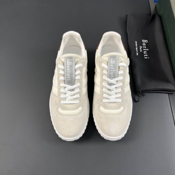 Berluti Cream Playoff Suede Sneakers