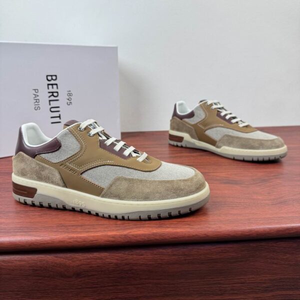 Berluti Playoff Corduroy & Suede Court Sneakers