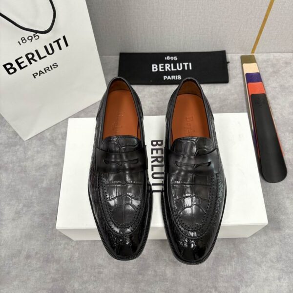 Berluti Lorenzo Croc Embossed Leather Loafer In 2 Colors