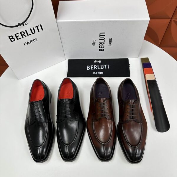 Berluti Caractère Venezia Leather Split Toe Derbies Shoes In 2 Colors