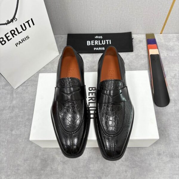 Berluti Lorenzo Croc Embossed Split Toe Loafers In Different Colors