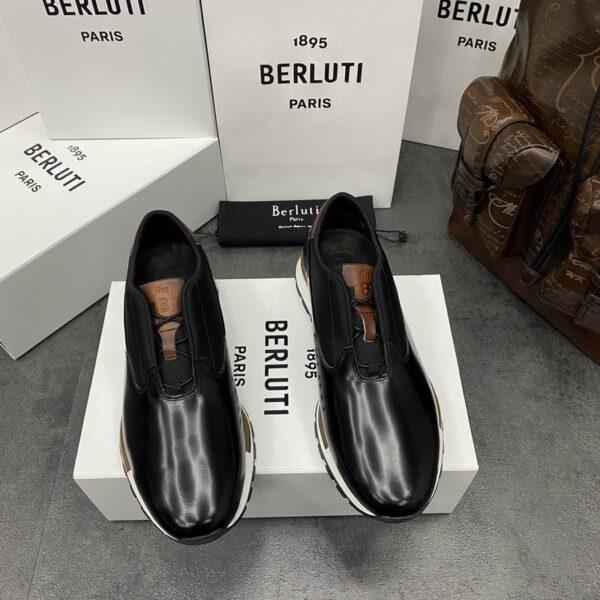 Berluti Fast Track Venezia Leather Slip On Sneakers