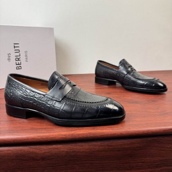 Berluti Lorenzo Croc Effect Braided Penny Loafers In 2 Colors