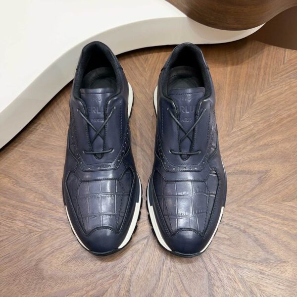 Berluti Fast Track Croc Effect Leather Running Sneakers