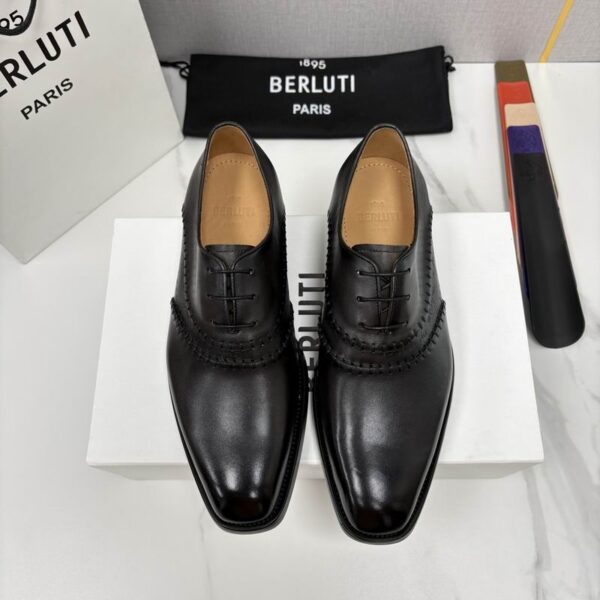 Berluti Caractere Scritto Venezia Leather Oxford Shoes In 2 Colors