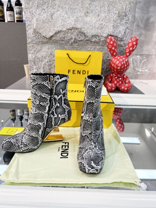 Fendi First Snakeskin Print Ankle Boot