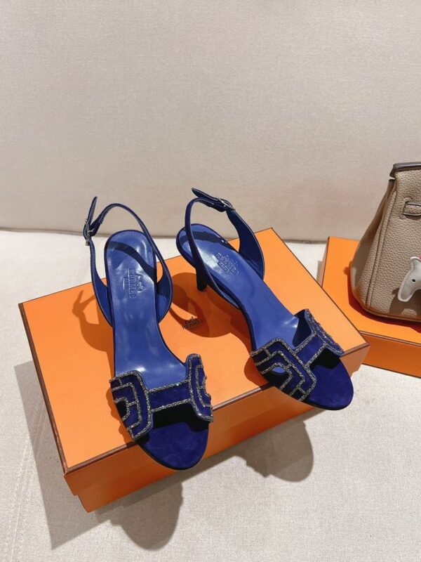 Hermès Night Slingback Heels With Crystal Embellished In Different Colors