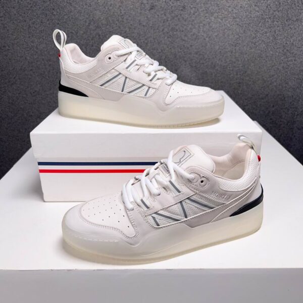 Moncler White Pivot Low Top Sneakers
