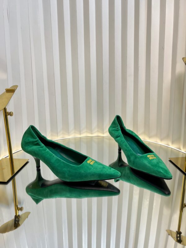 Miu Miu Plume Suede Pointed Toe Heels In Different Colors