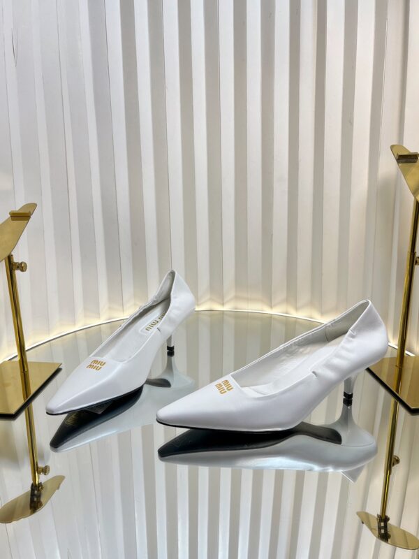 Miu Miu Plume Soft Leather Pointed Toe Heels In 2 Colors