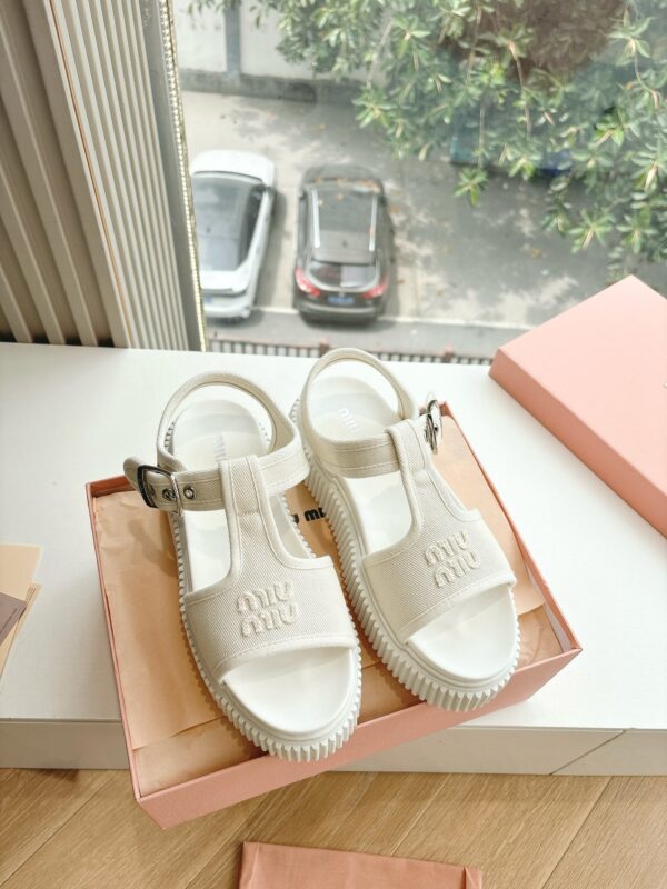Miu Miu Denim Flatform Sandals In 2 Colors