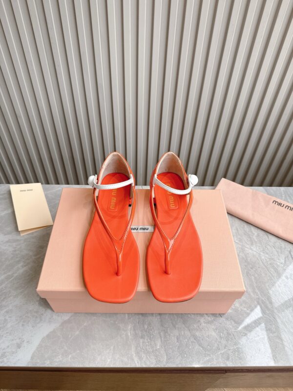 Miu Miu Patent Leather Thong Sandals In Different Colors