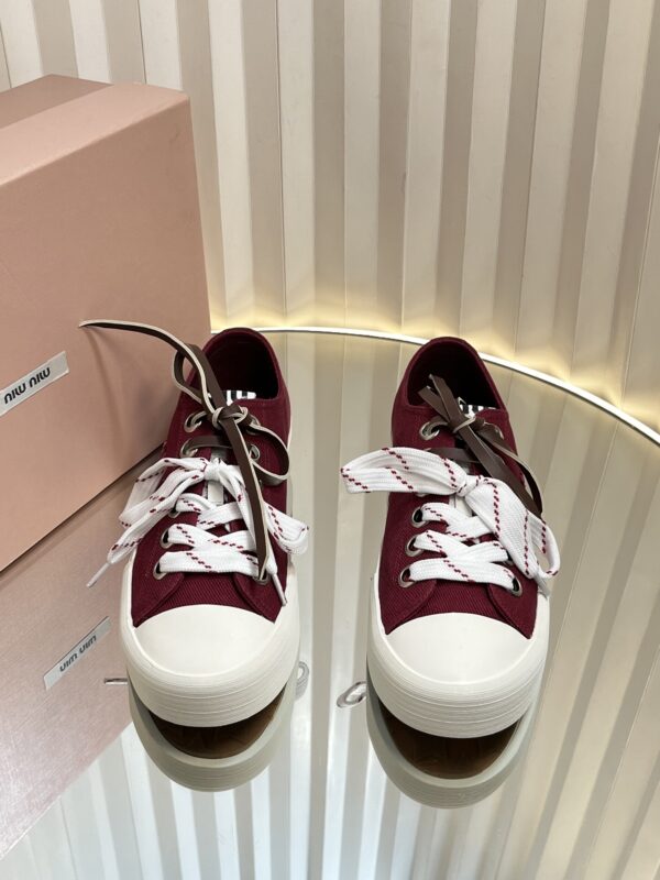 Miu Miu Washed Denim Sneakers In Multiple Colors