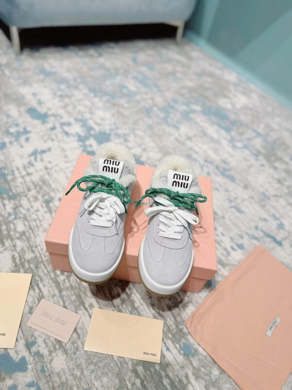 Miu Miu Shearling Lined Suede Sneakers In Different Colors