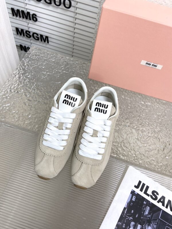 Miu Miu Plume Suede Low Top Sneaker