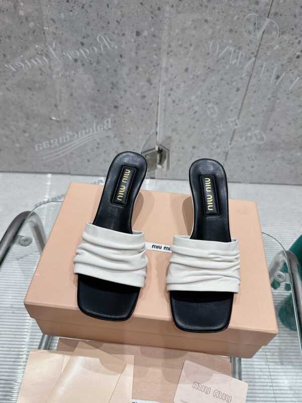 Miu Miu Ruched Leather Heels