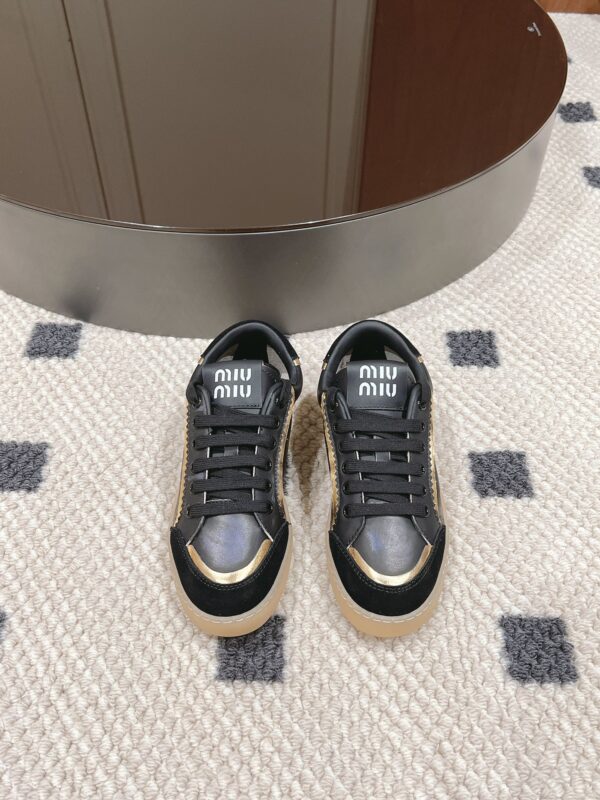Miu Miu Bleached Leather Sneakers In Different Colors