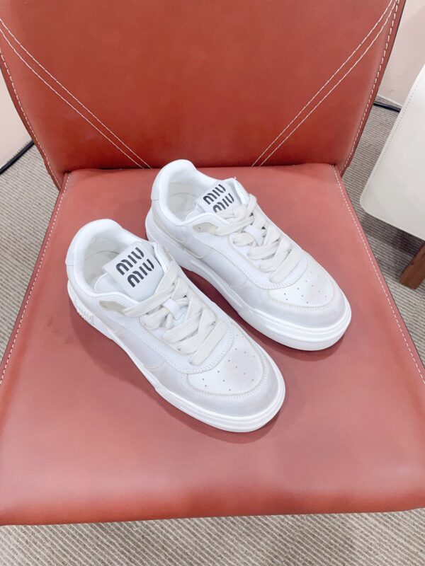 Miu Miu Leather & Suede Low Top Sneakers