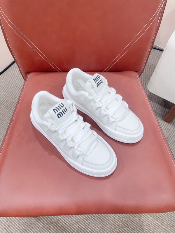 Miu Miu Platform Leather Sneakers