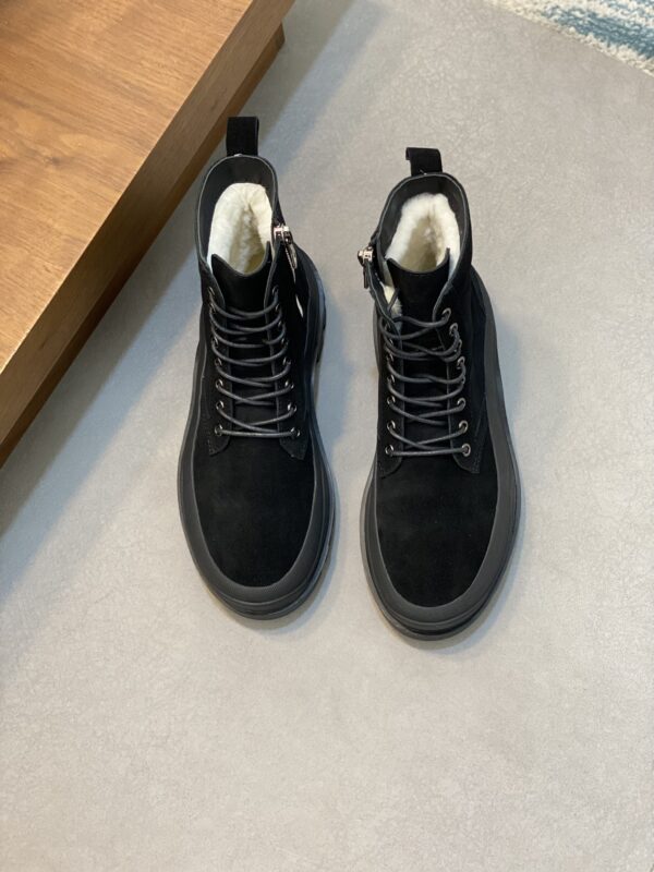 Moncler Black Vera High Suede Lace Up Boots